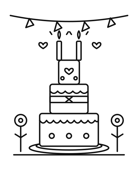Wedding Cake coloring page
